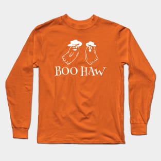 Boo Haw Western Shirt, Ghost Halloween Shirt, Retro Halloween Shirt, cute Fall Shirt, Fall Graphic Tee, Women Fall Shirt, cute Country shirt Long Sleeve T-Shirt